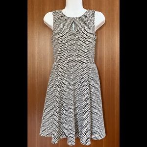 Express keyhole cutout black and white dress